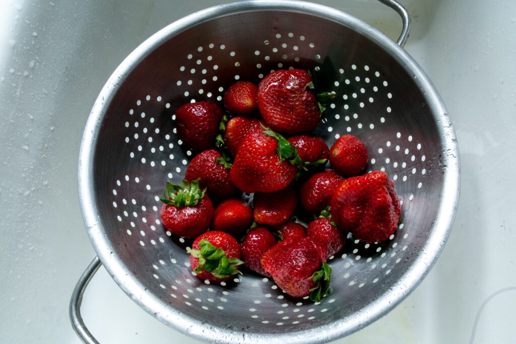 Freeze Strawberries in Syrup