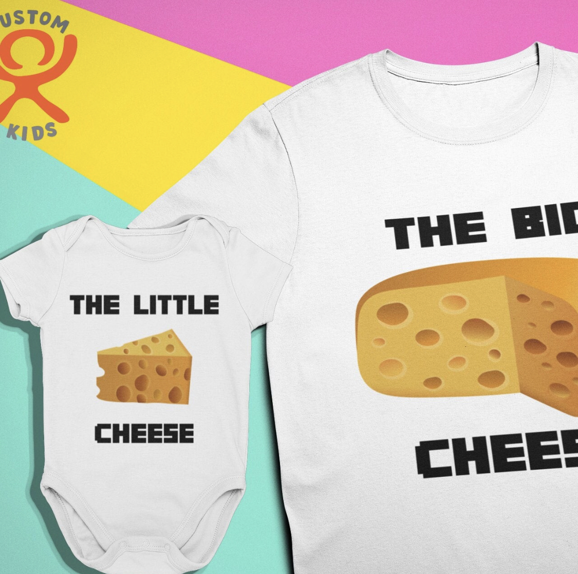 Big Cheese and Little Cheese Baby-Grow and T-Shirt | Custom Kids Inc - Etsy