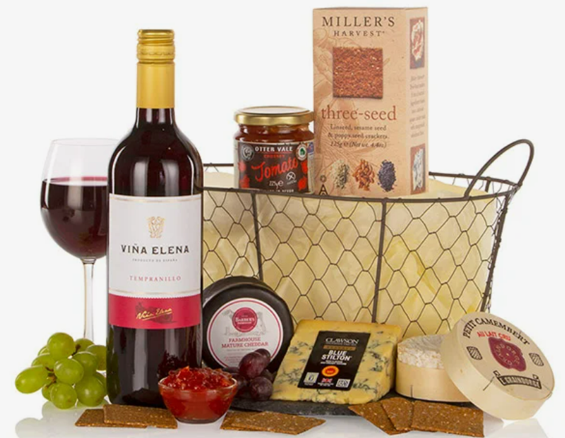 Cheese & Wine Basket - eFlorist