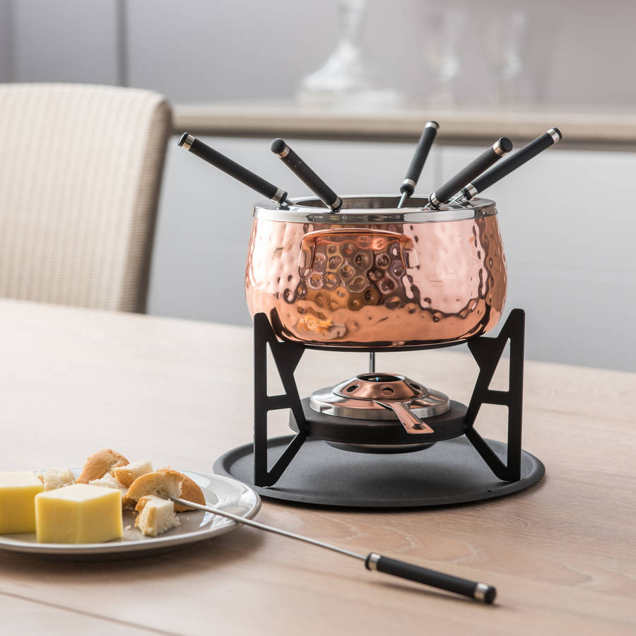 Copper Effect Hand Finished Fondue Set - Not on the High Street