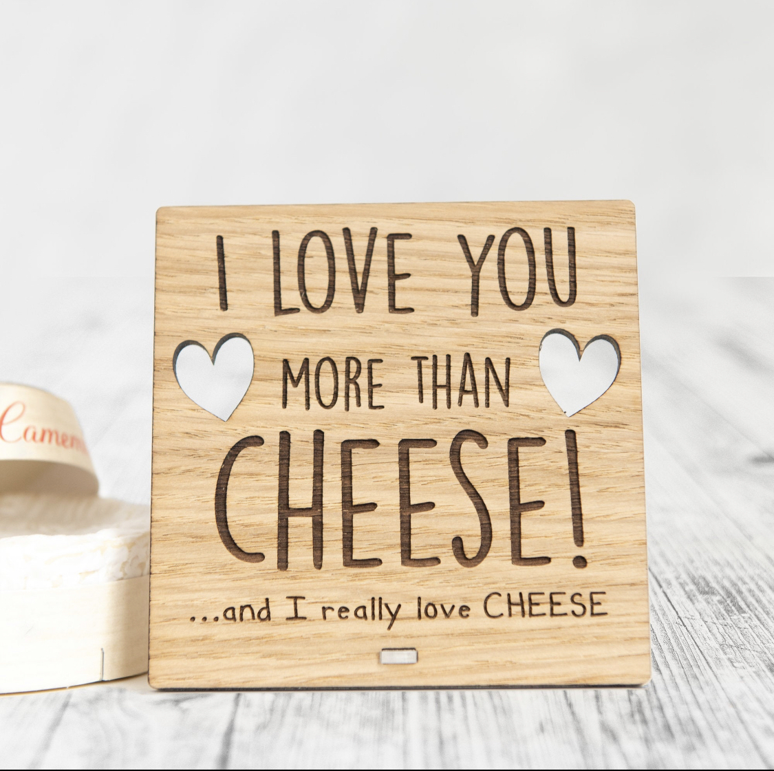 I Love You More Than Cheese Plaque | Pretty Personalised UK - Etsy