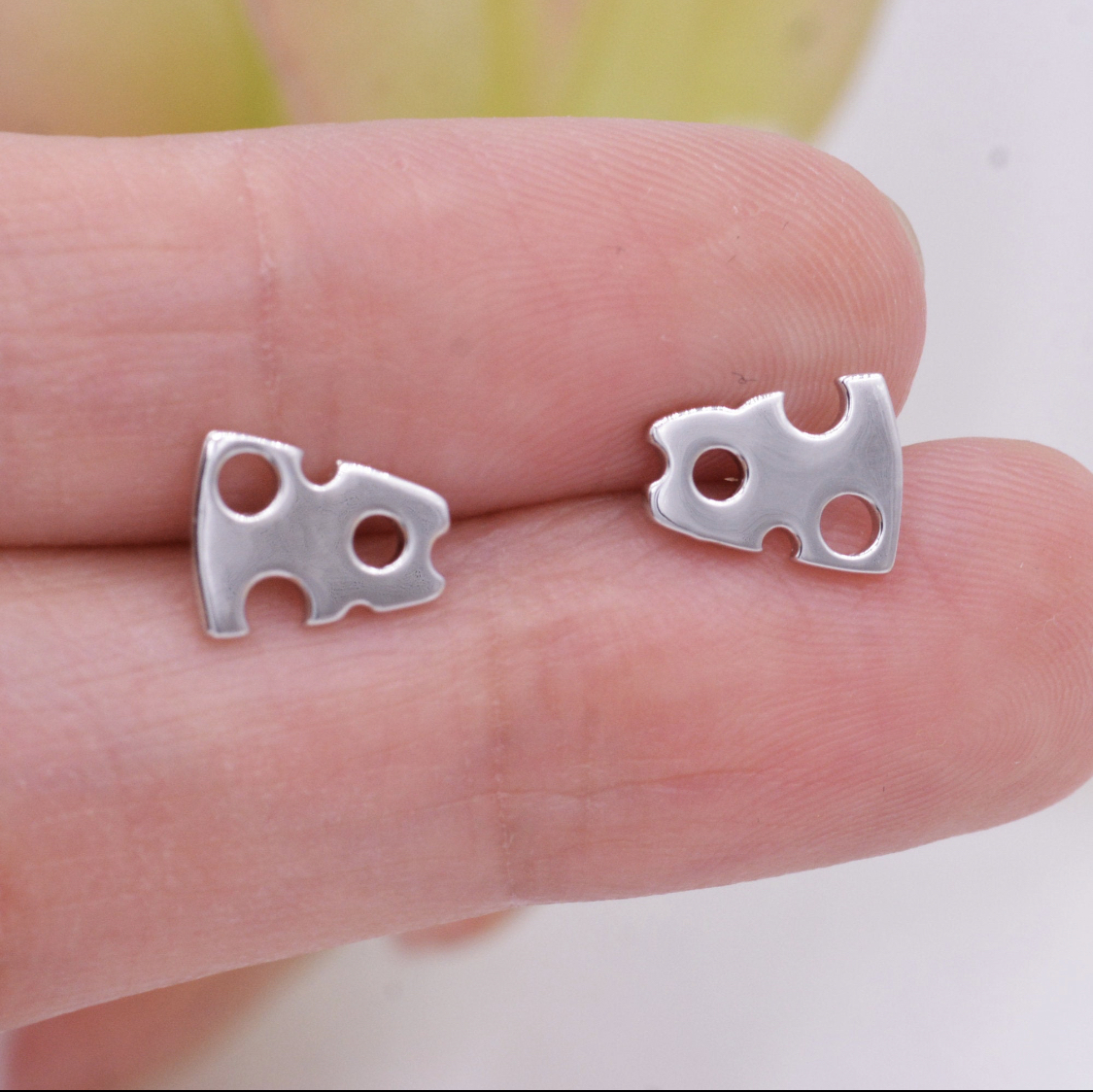 Swiss Cheese Stud Earrings | Silver Rain Silver - Etsy