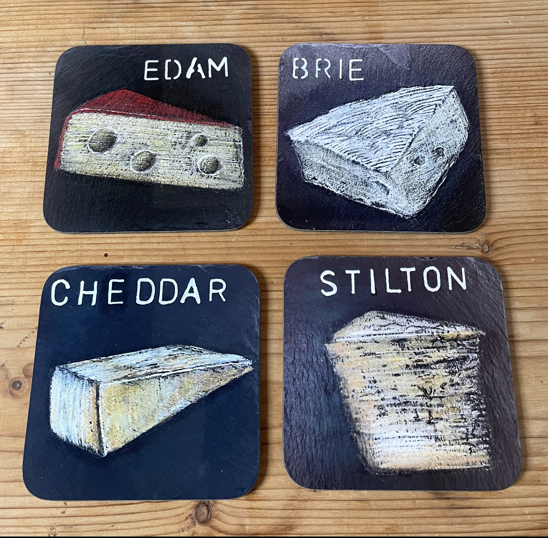 Wooden Cheese Coasters x 4 | JACART By Simon - Etsy