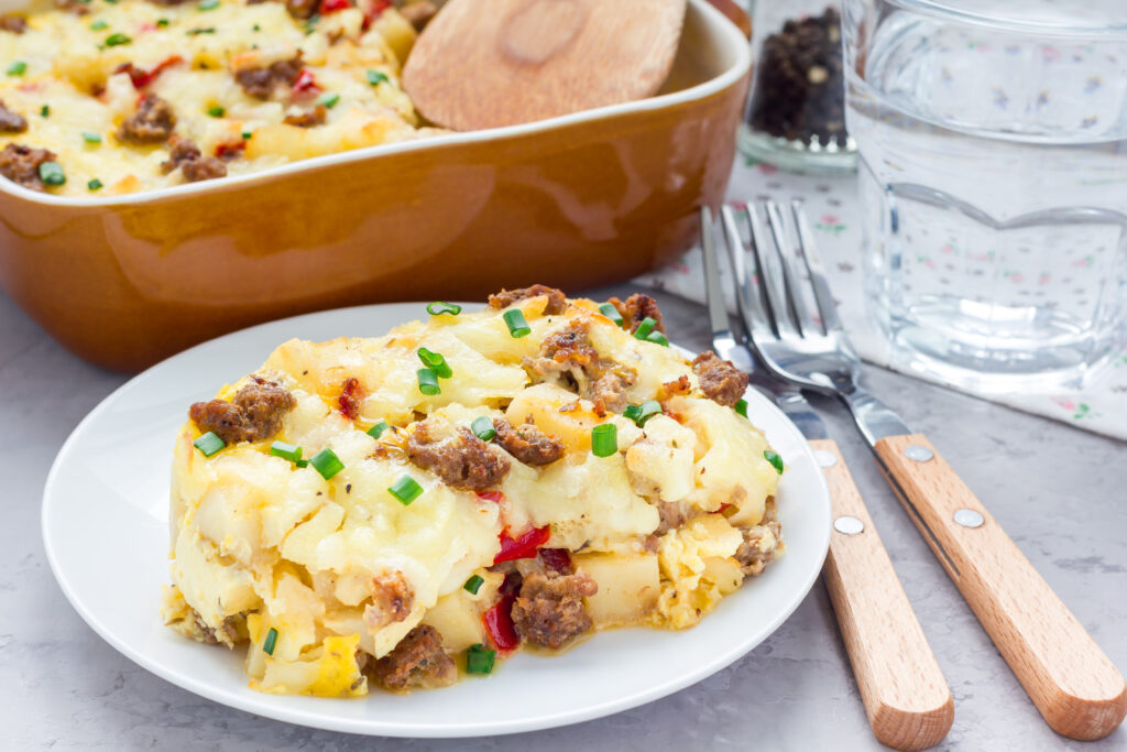 Christmas Breakfast Casserole without Bread