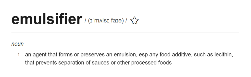 Emulsifier - Dictionary