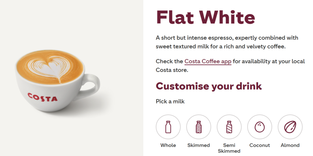 Costa Coffee Flat White