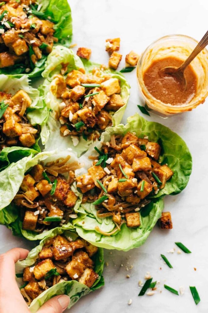 Vegan Lettuce Wraps - Pinch of Yum