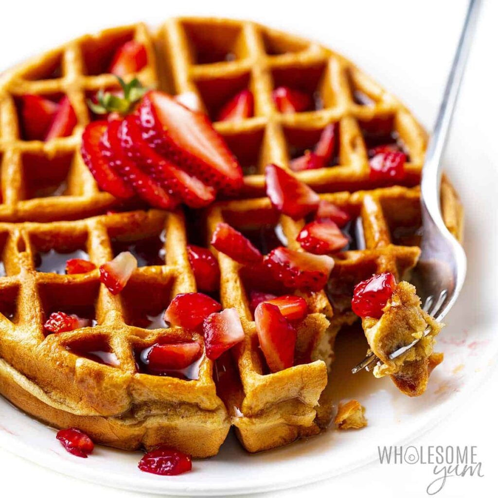 Easy Vanilla Low Carb Protein Waffles - Wholesome Yum