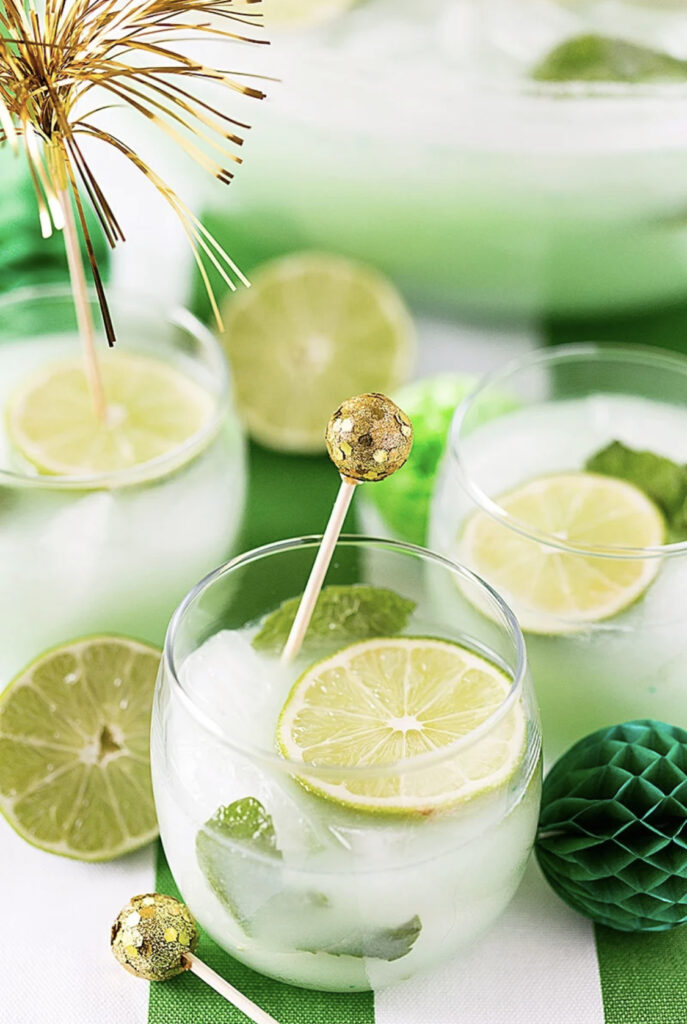 St. Patrick’s Day Mojito Sherbet Punch - Pizzazzerie