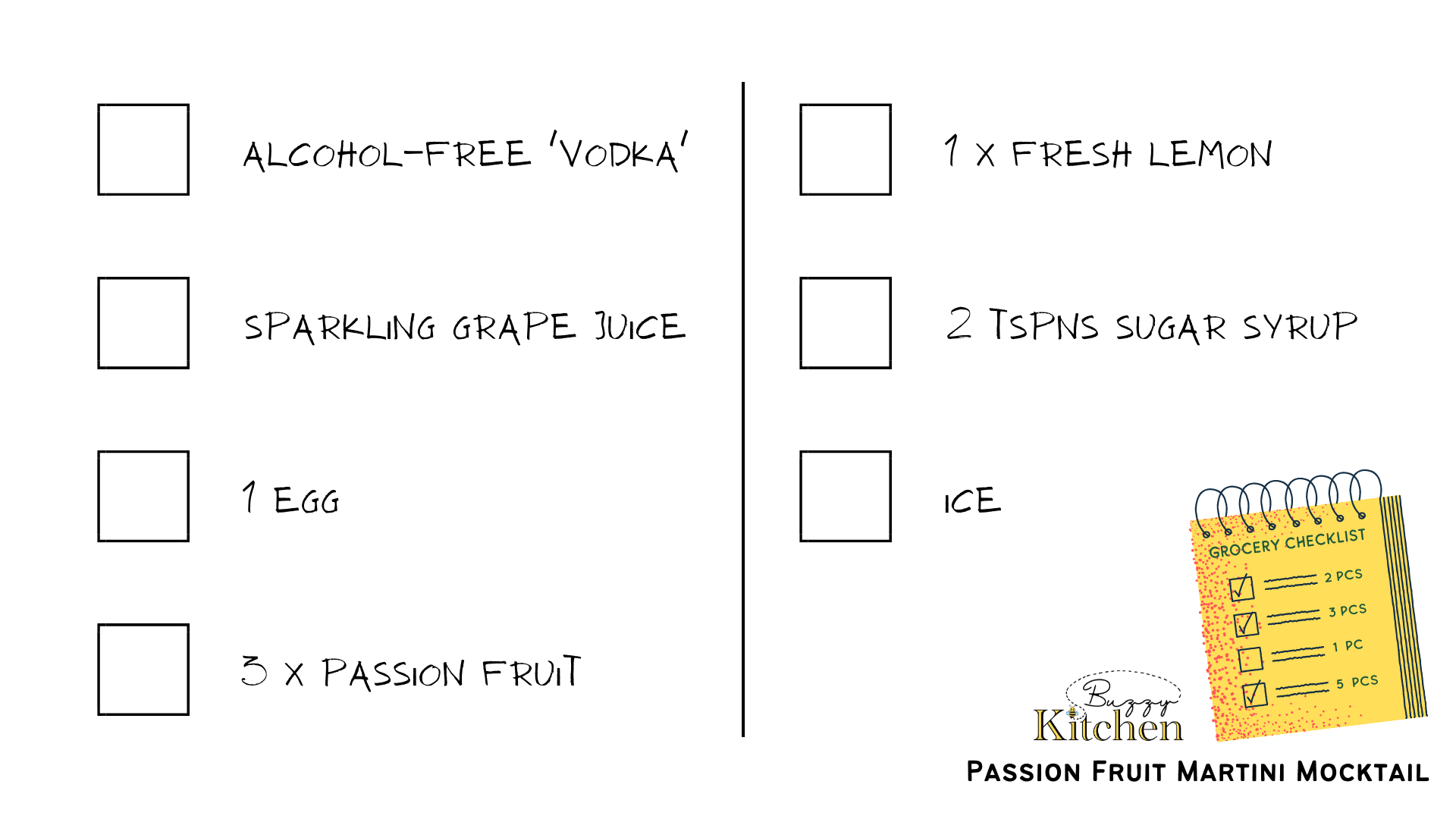 Passion Fruit Martini Mocktail Ingredients