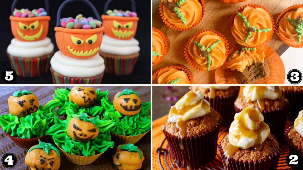 Pumpkin-Themed Cupcakes for Halloween