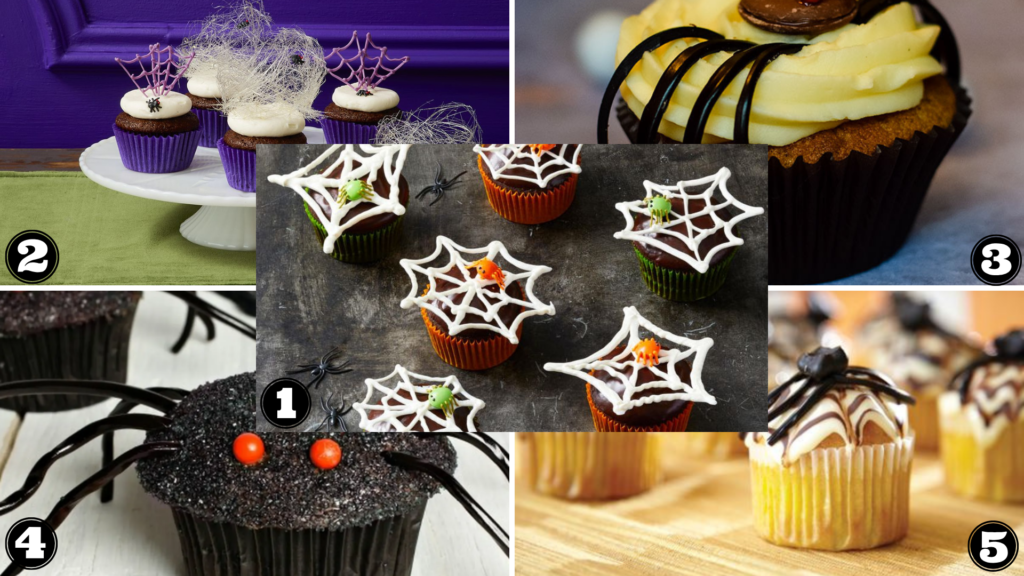 Spider-Themed Cupcakes for Halloween