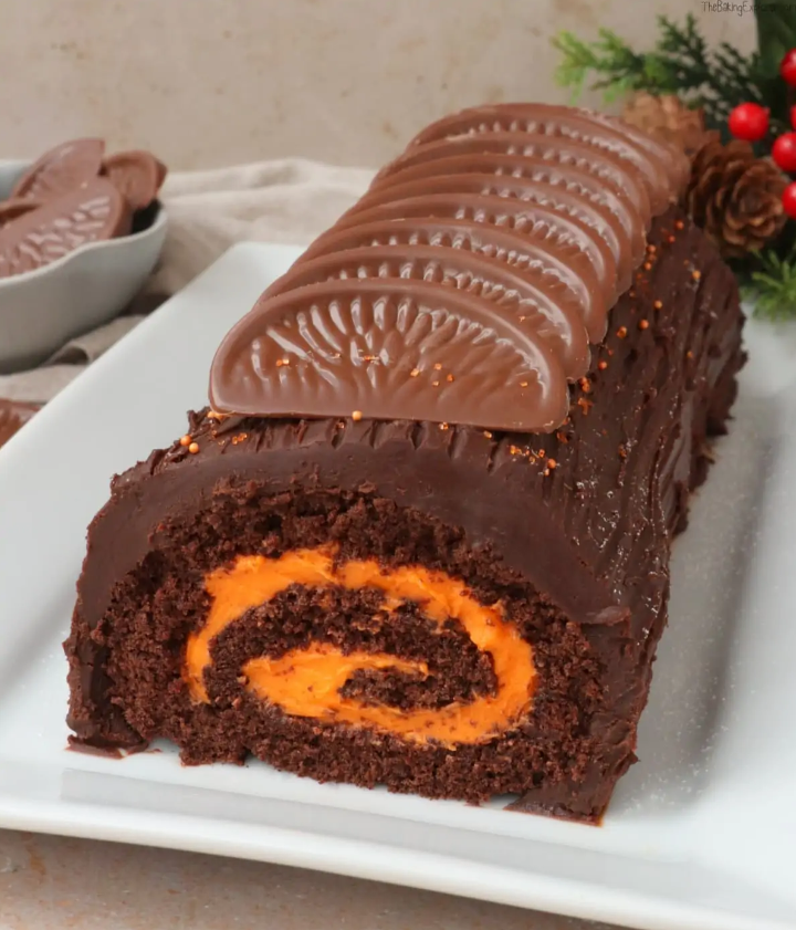 Chocolate Orange Yule Log by The Baking Explorer