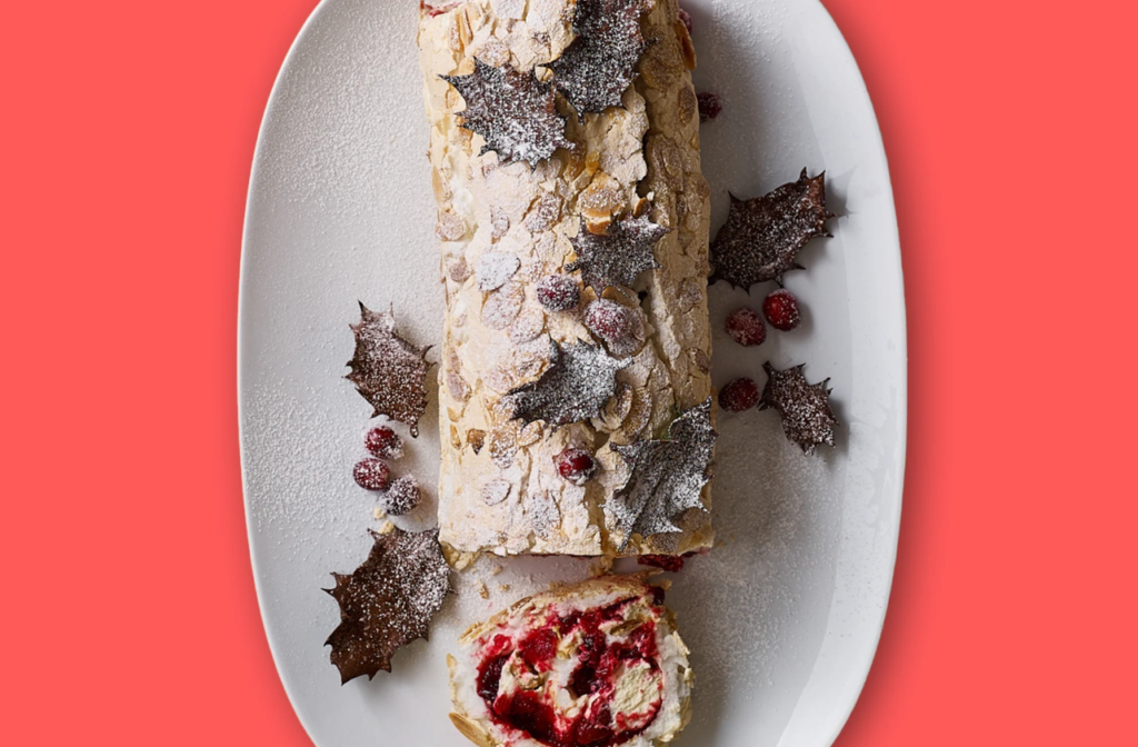 Classy Cranberry Merry-ingue Roulade