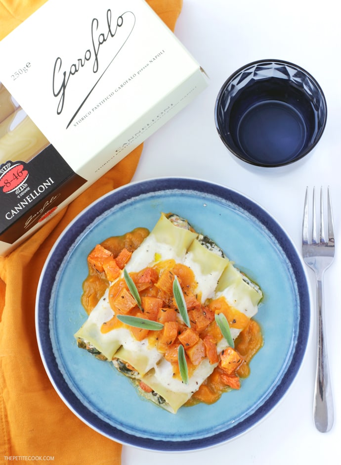 Light Ricotta, Spinach, and Pumpkin Cannelloni by The Petite Cook