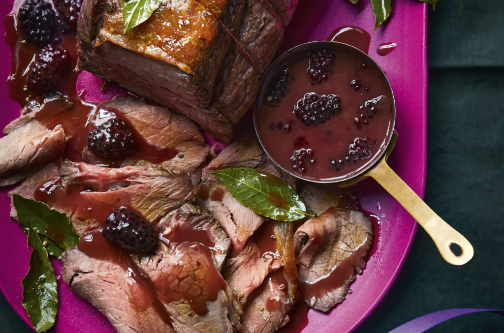 Roast Beef with Blackberry and Port Sauce by Waitrose