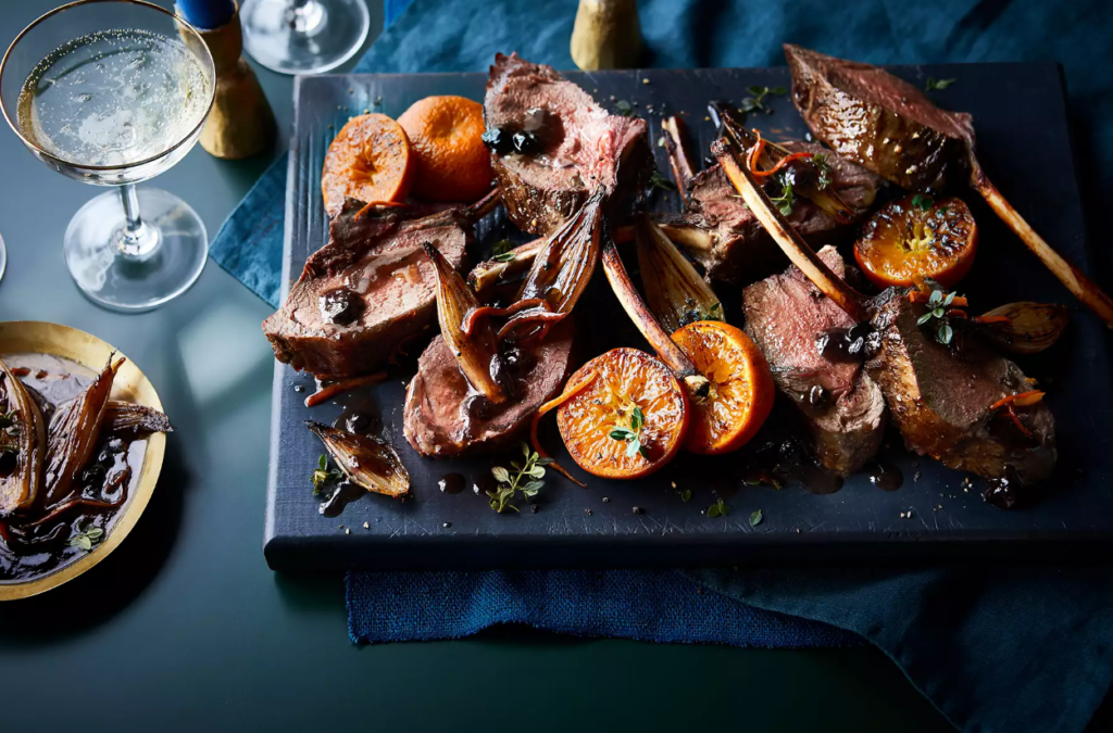 Roast Venison Rack with Cumberland Glazed Shallots by Waitrose