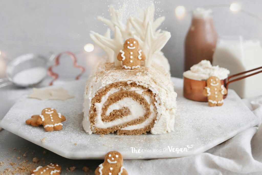 Vegan Gingerbread Yule Log by The Little Blog of Vegan