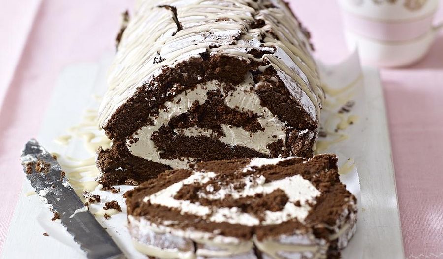 Chocolate and Irish Cream Roulade by Mary Berry THF