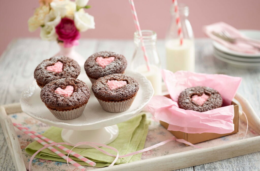 Chocolate Cupcakes with Heart Centres by Tesco
