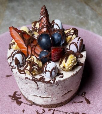 Chocolate and Baileys Cheesecake with Mini Eggs by Marcus Bean BBC Good Food Show