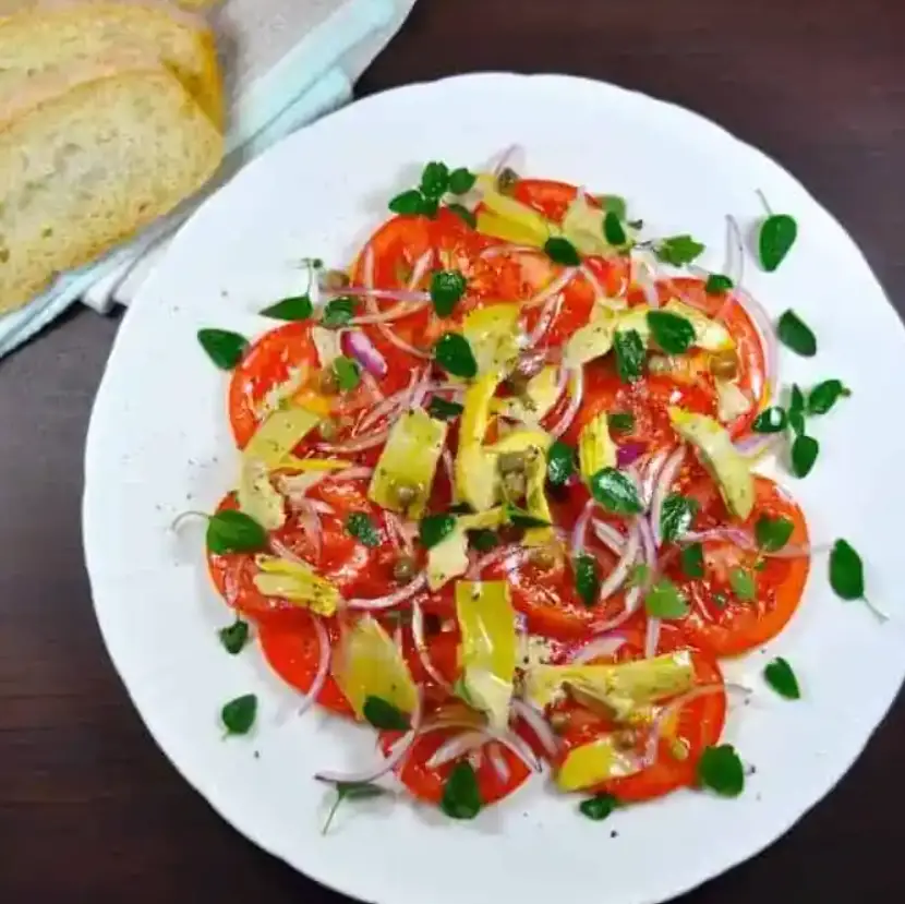 Tomato and Artichoke Salad with Capers By Recipetin Eats