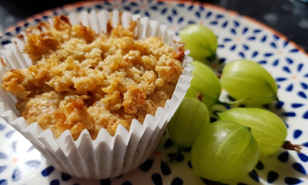 Gooseberry and Coconut Muffins by Just Add Patience