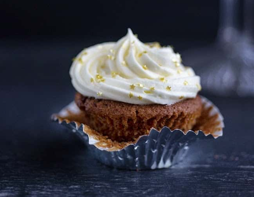 Mincemeat Cupcakes with Whipped Mascarpone Frosting by Supergolden Bakes