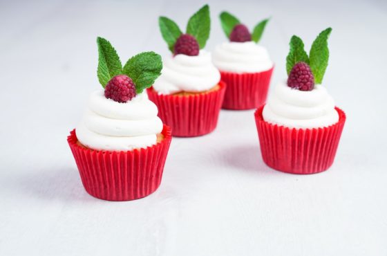 Raspberry and Mint Mistletoe Cupcakes by British Bakels