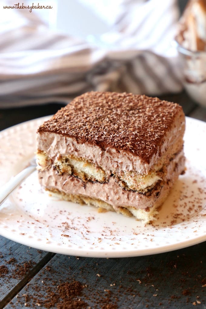 Chocolate Mocha Tiramisu Icebox Cake by The Busy Baker