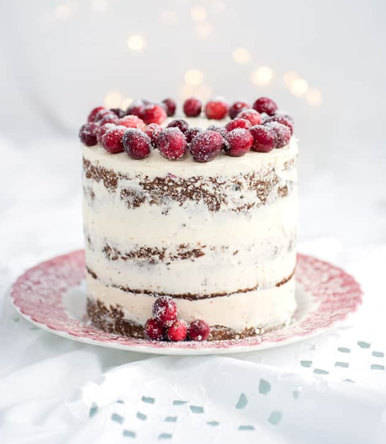 Cranberry and Walnut Cake with Mascarpone Frosting by Supergolden Bakes