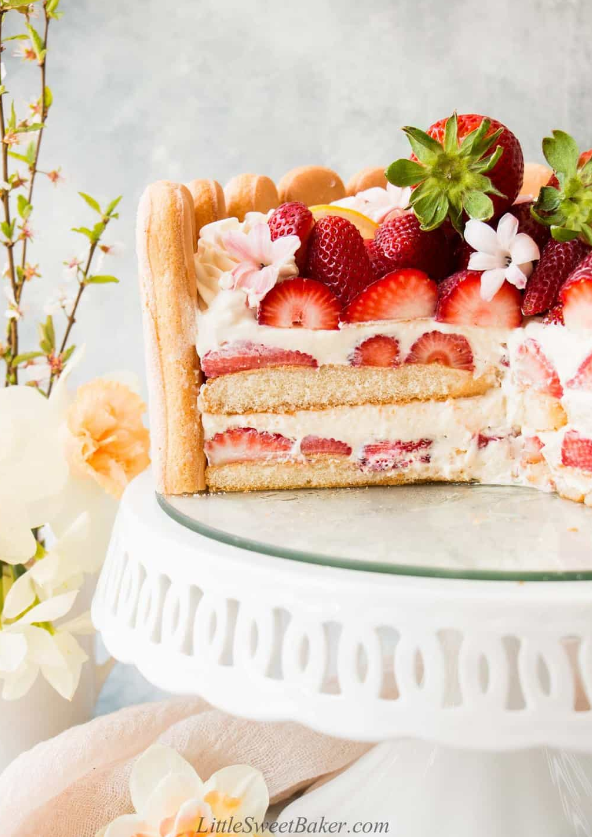 Strawberry Lemon Charlotte Cake by Little Sweet Baker