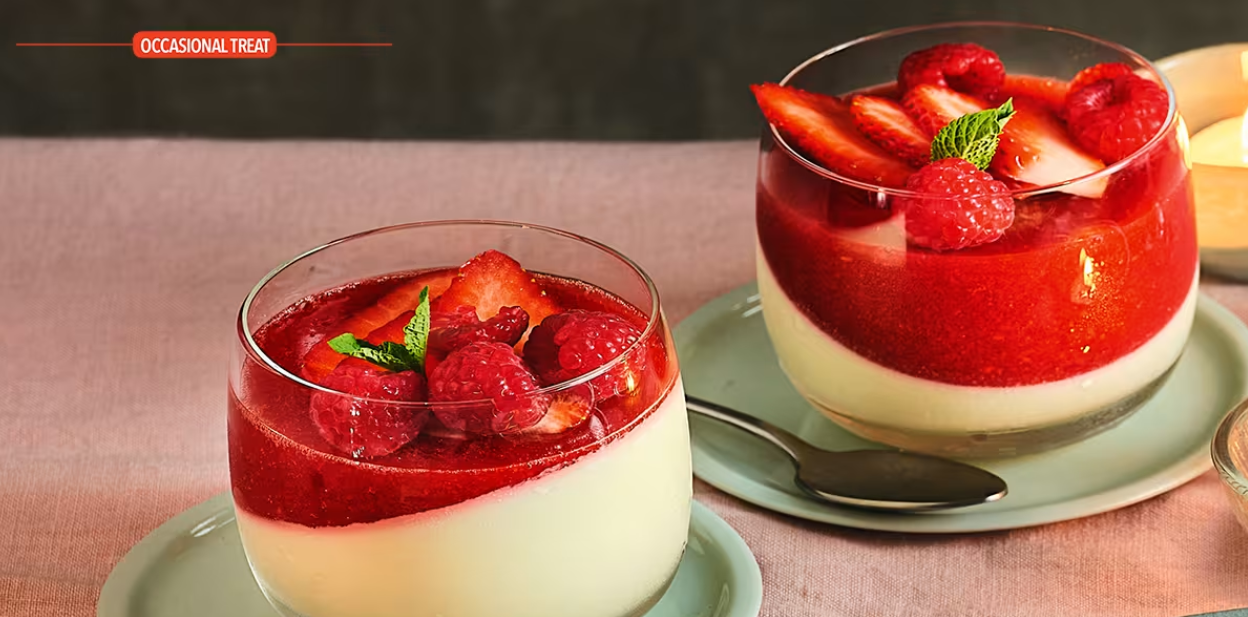 Gluten-Free Raspberry & Strawberry Panna Cotta Jellies by Co-op