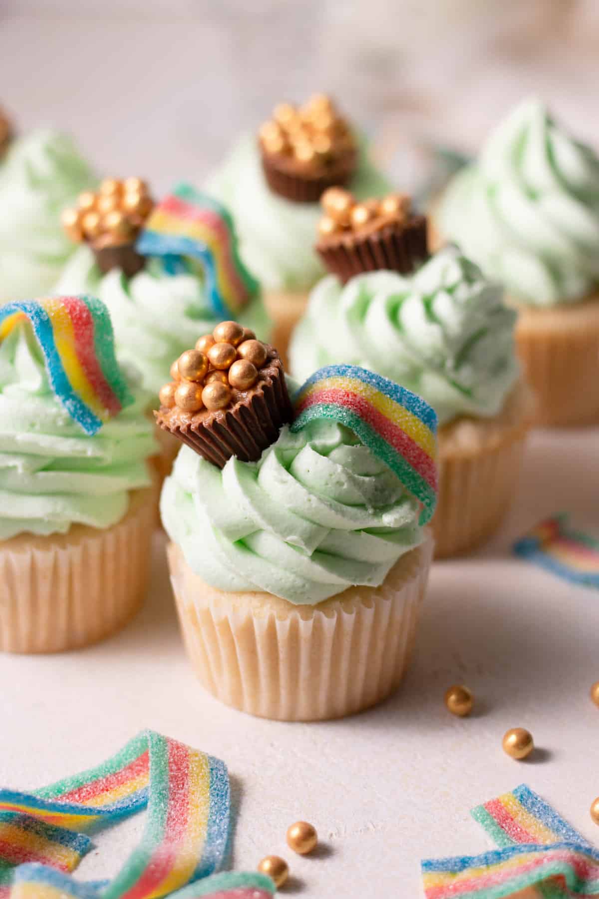 Pot of Gold and Vanilla Cupcakes by Sarah's Day Off