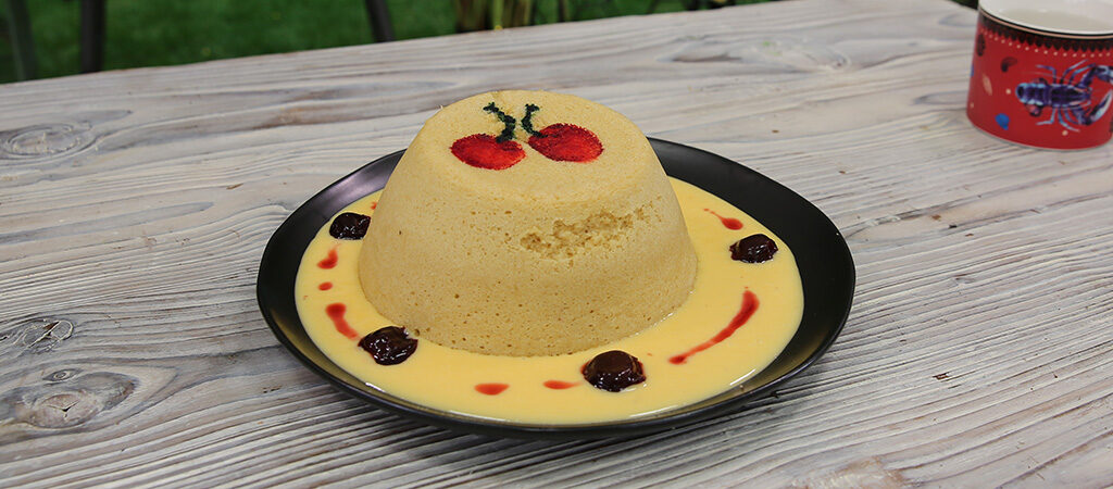 Steamed Bakewell Sponge by Liam Charles, GBBO