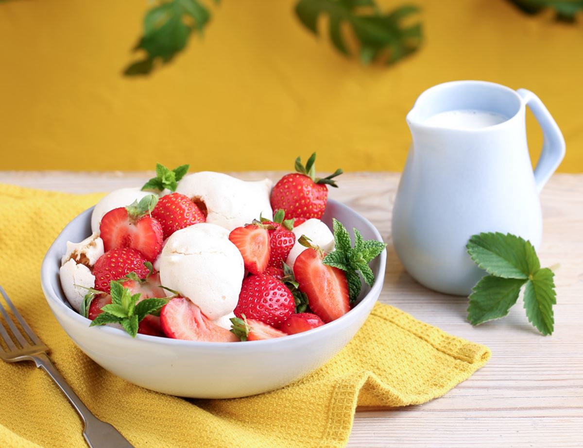 Vegan Meringues with Strawberries & Cream by Abel & Cole